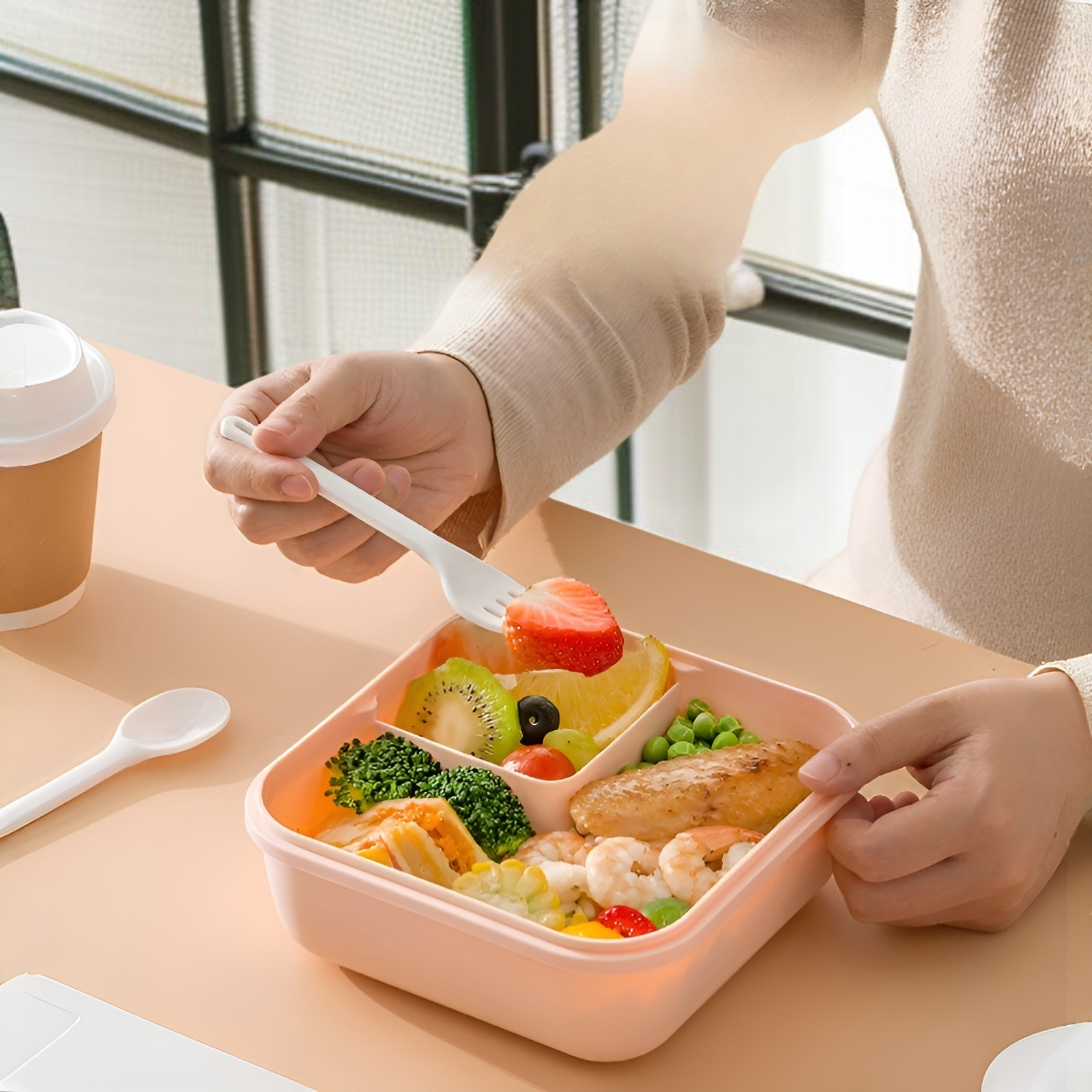 プラスチック製のランチボックス、食品グレードの蓋付きスクエアランチボックス、電子レンジ用ランチボックス、高価値のポータブル断熱ランチボックス、毎日の食事用ボックス