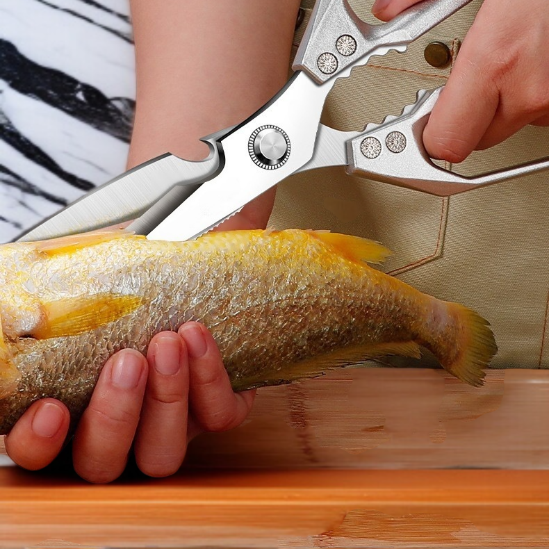 다기능 스테인리스강 닭뼈 가위 전체 모습