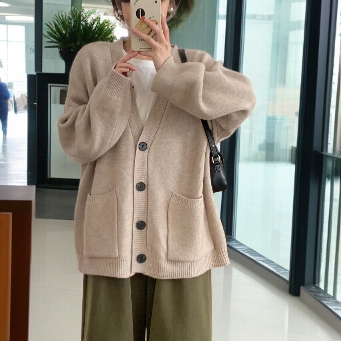 2024年新作怠惰なスタイルセータージャケット女性用ニットカーディガン