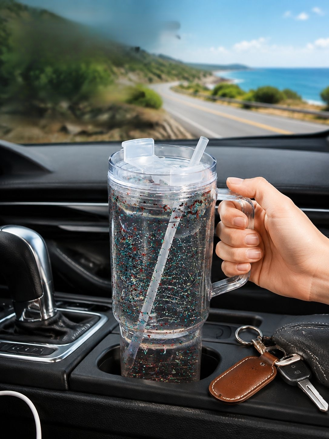Stylish 40oz Double-Layer Cup perfect for cold beverages