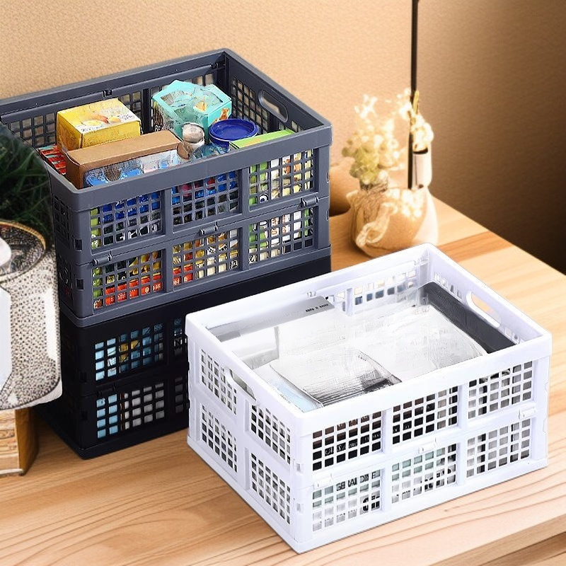 Foldable car trunk storage box