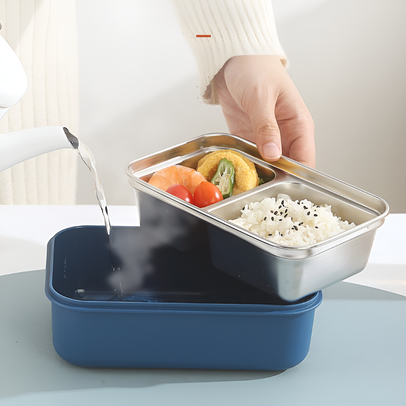 Stainless steel compartmentalized lunch box