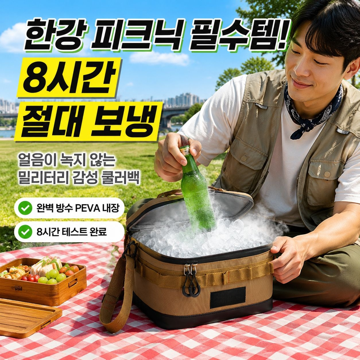 휴대용 손잡이 옥스포드 피크닉백 보냉·보온 겸용