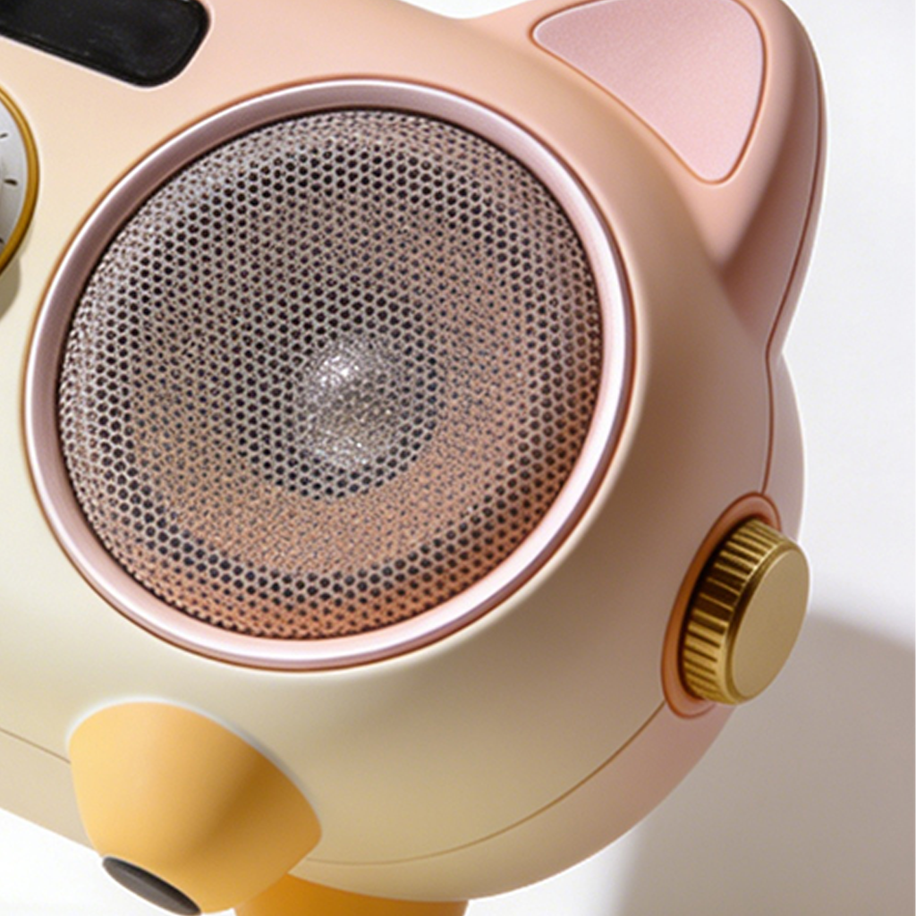 휴대용 스피커를 들고 있는 손