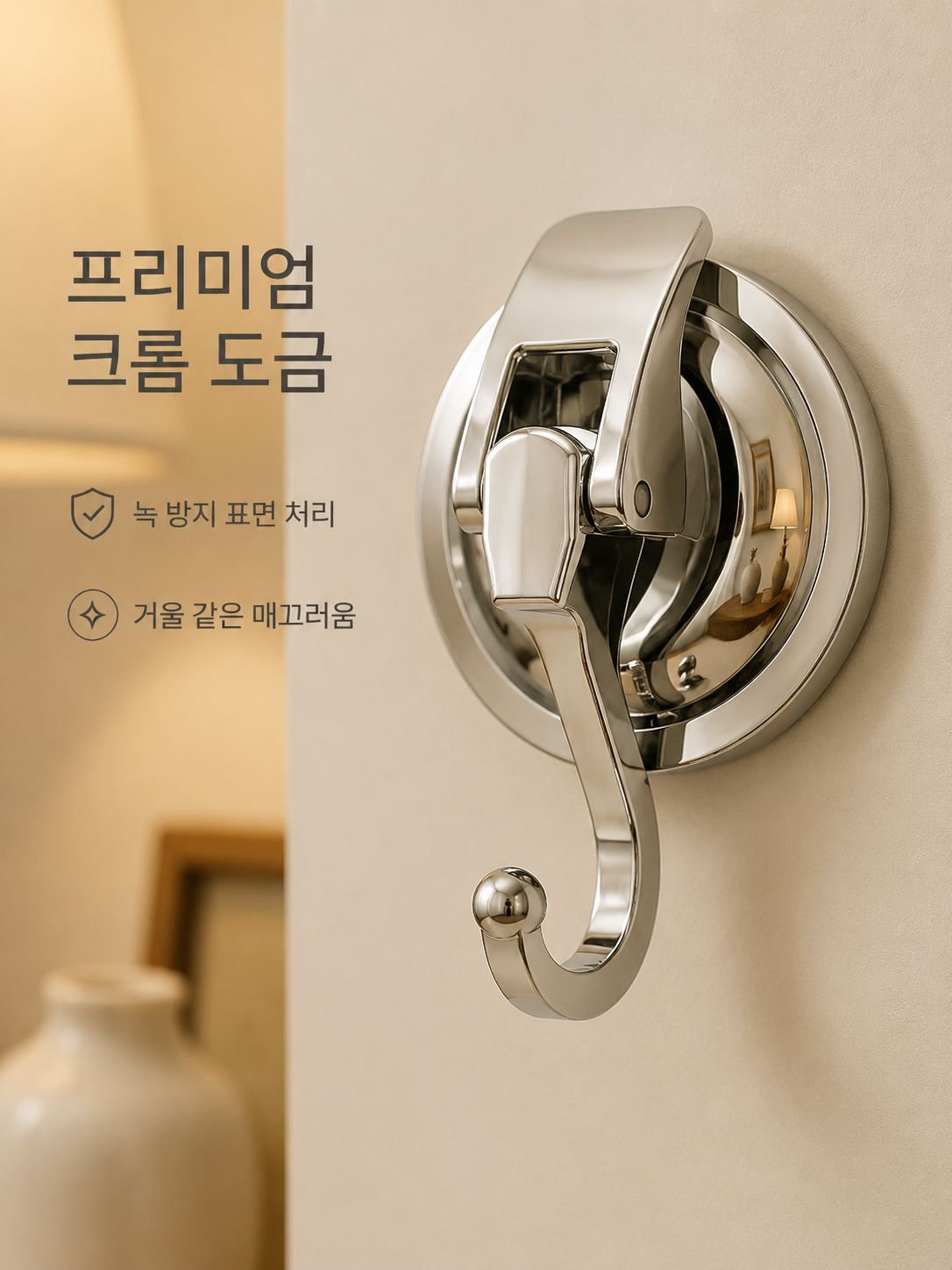 다양한 공간에서 활용 가능한 진공 흡착 걸이