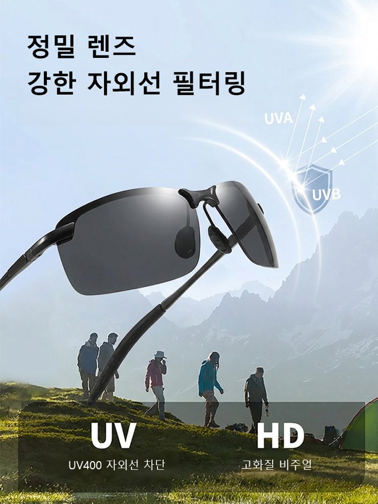 【주야겸용】스마트 줌 편광 변색 선글라스