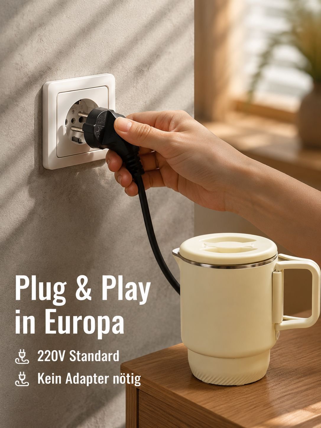 Praktischer Mini Wasserkocher für Kaffeepause