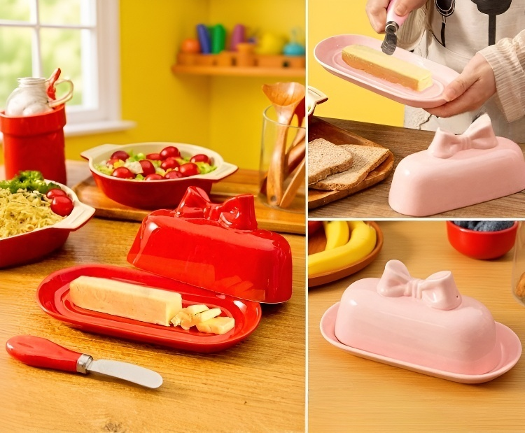 세라믹 소재의 고급스러운 버터 접시