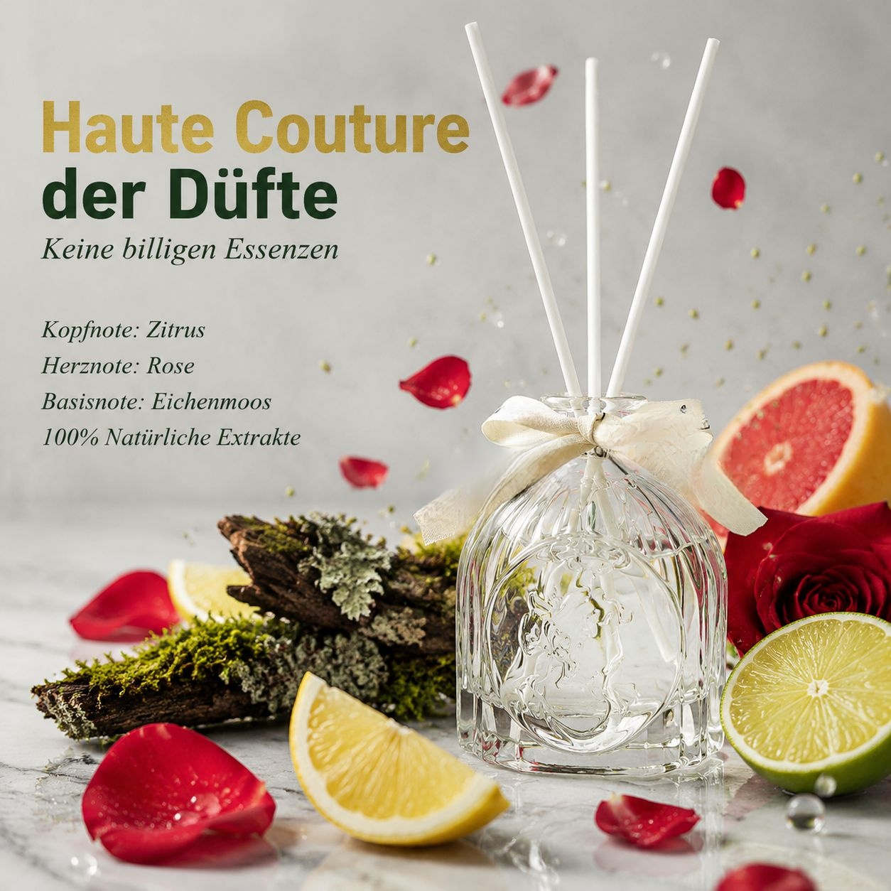 Glas Parfümflasche Raumduft Dekorationsflasche für Büro, Bad und Schlafzimmer
