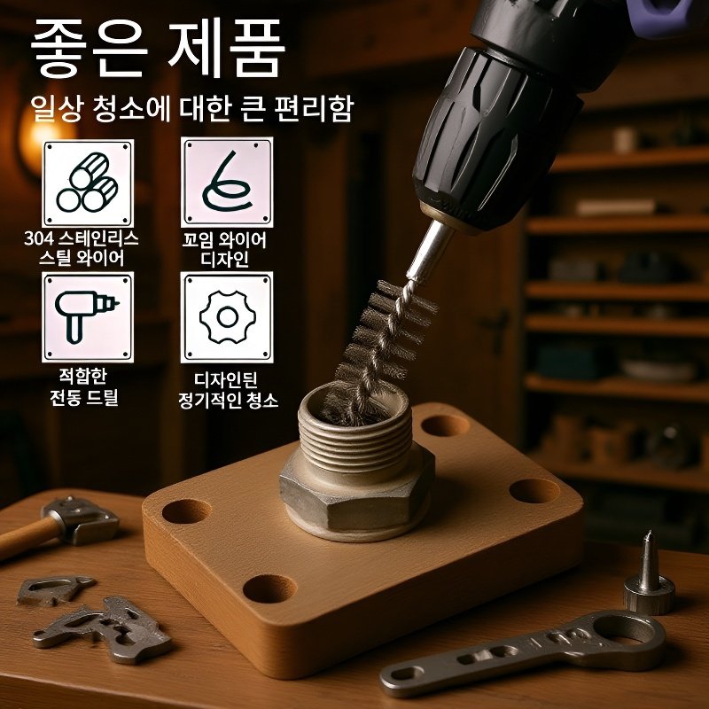  육각 샤프트 내공 제거 녹 제거 및 버 제거 짧은 공구 브러시