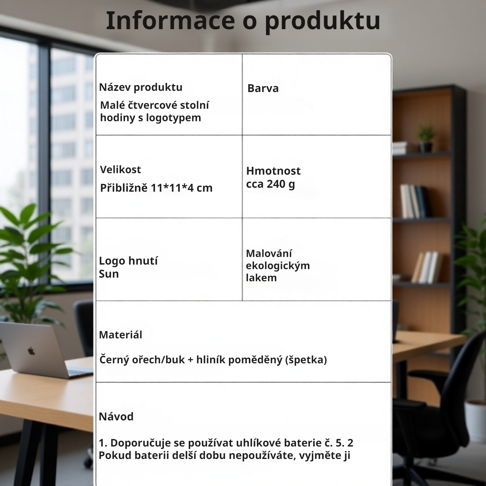 Přírodní dřevěné stolní hodiny – domácí dekorace