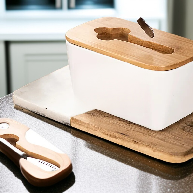 직사각 밀폐 수납 케이스 도자기 버터 치즈 전용 보관함