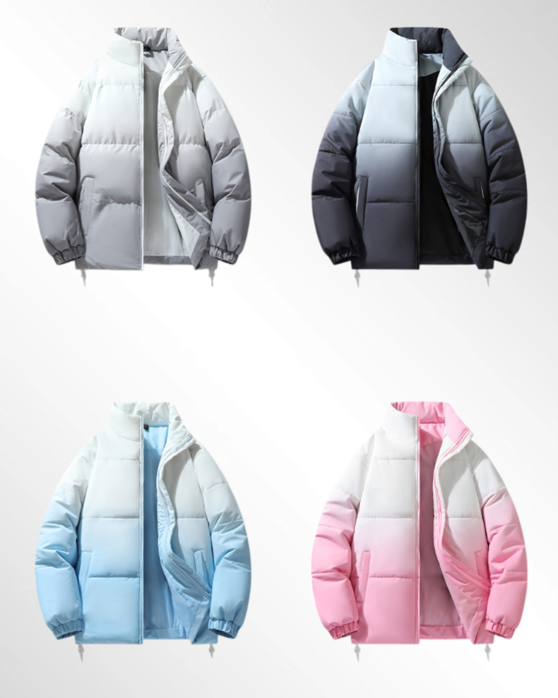 고급스러운 컬러감의 그라데이션 다운 재킷