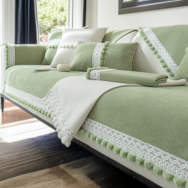 럭셔리 소파 패드 커버 미끄럼 방지 방석 패브릭 백 커버 셰닐 패브릭 소파 방석