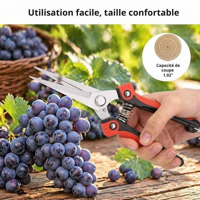 Sécateur confortable pour travaux de jardinage