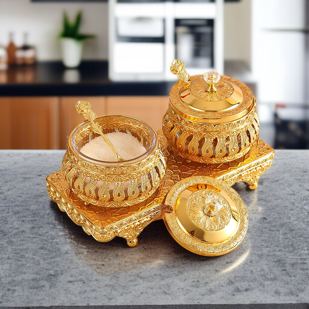 ชามน้ำตาลเหล็กพร้อมฐาน