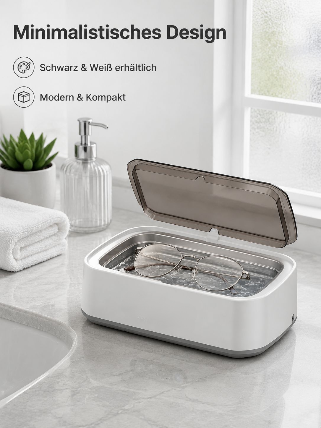 650ML Ultraschallreiniger für Brillen, Schmuck, Zahnspangen, Starke Reinigungskraft