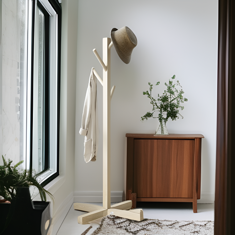 Simple Wooden Iron Clothes Stand