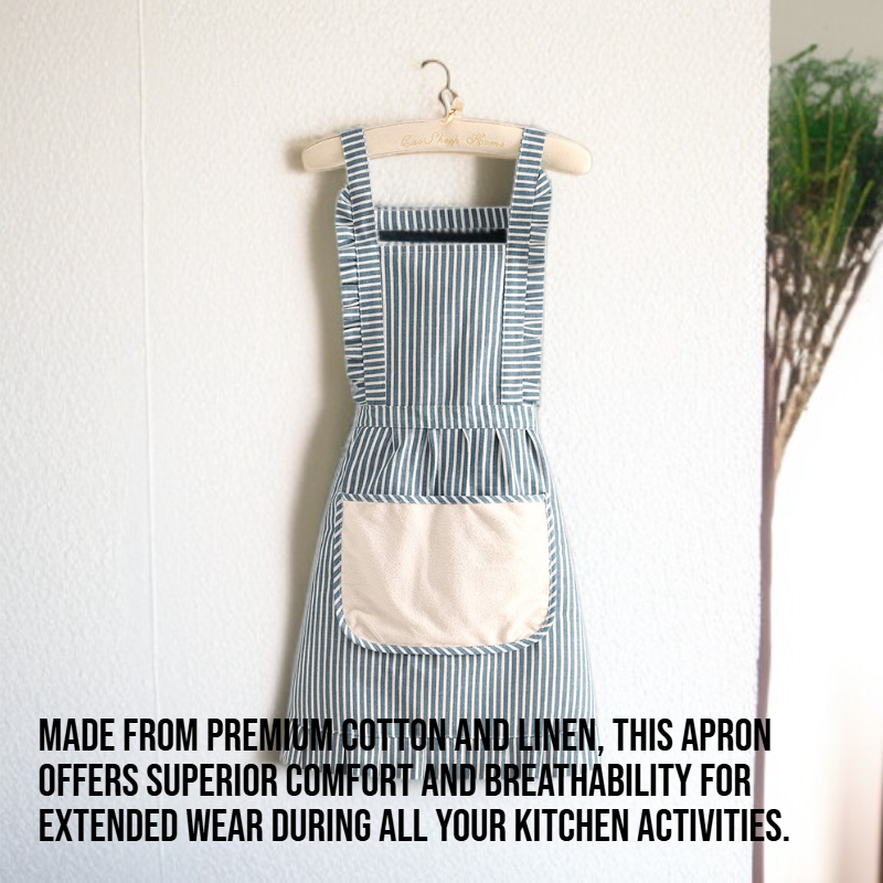 Kitchen household cotton and linen apron for women