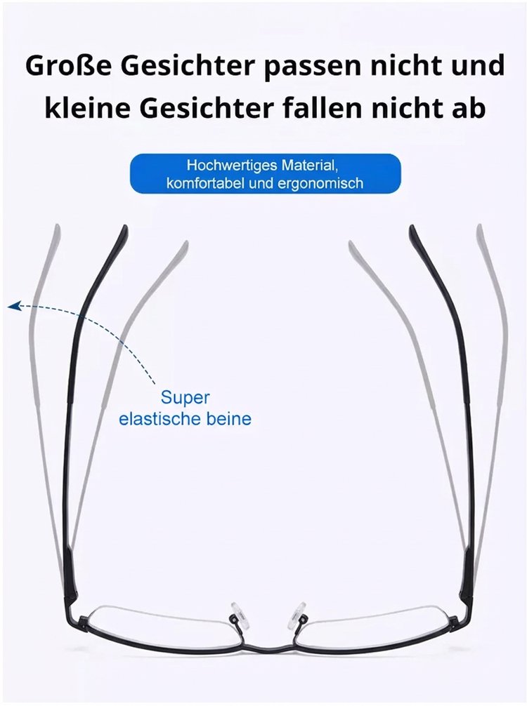 Ergonomische multifokale Brille für Damen und Herren