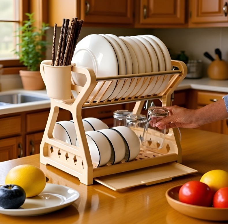 箸・スプーン・フォークを分けて収納できるカトラリーラック