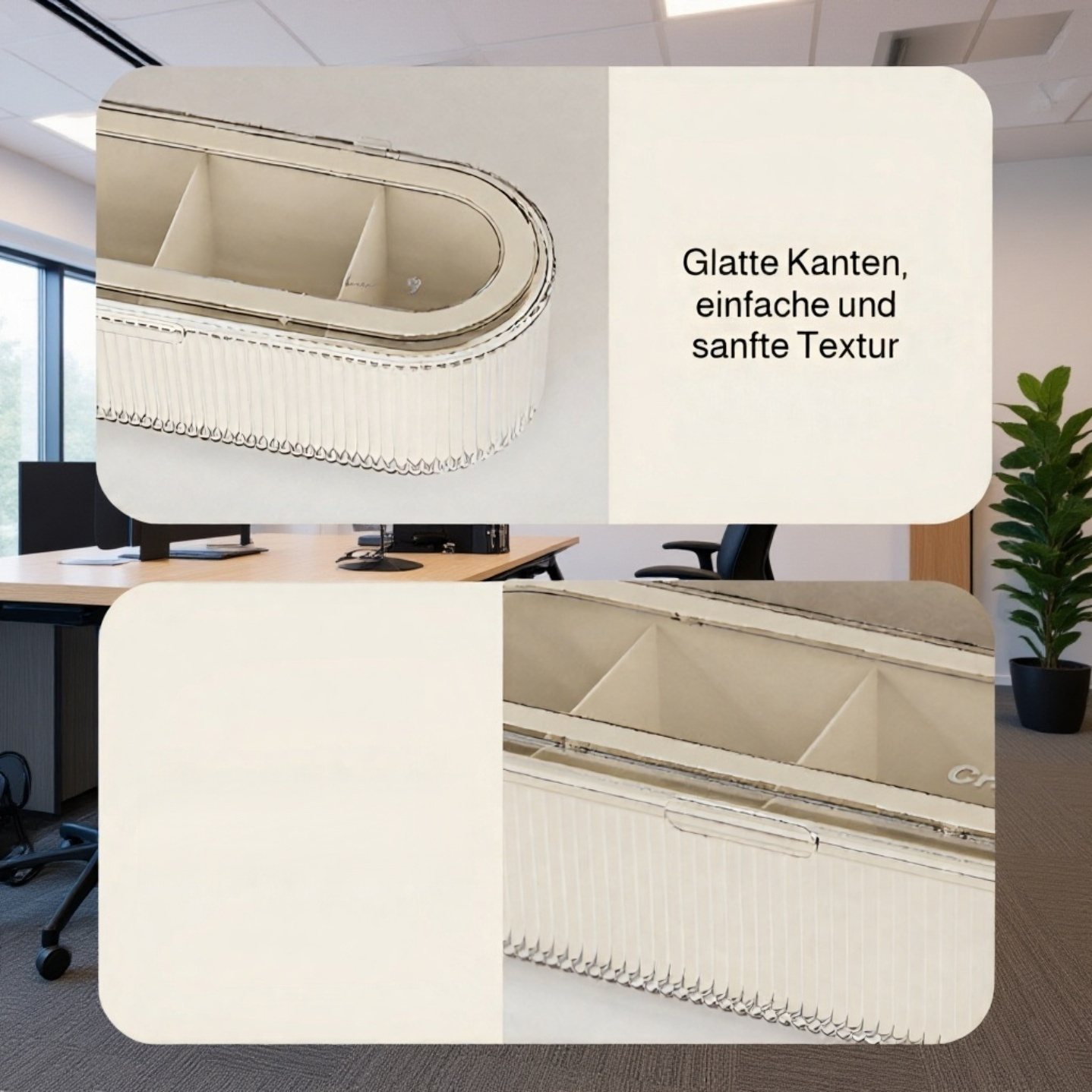 Make-up-Pinselhalter aus transparentem Material mit Deckel, Schminktisch Aufbewahrung