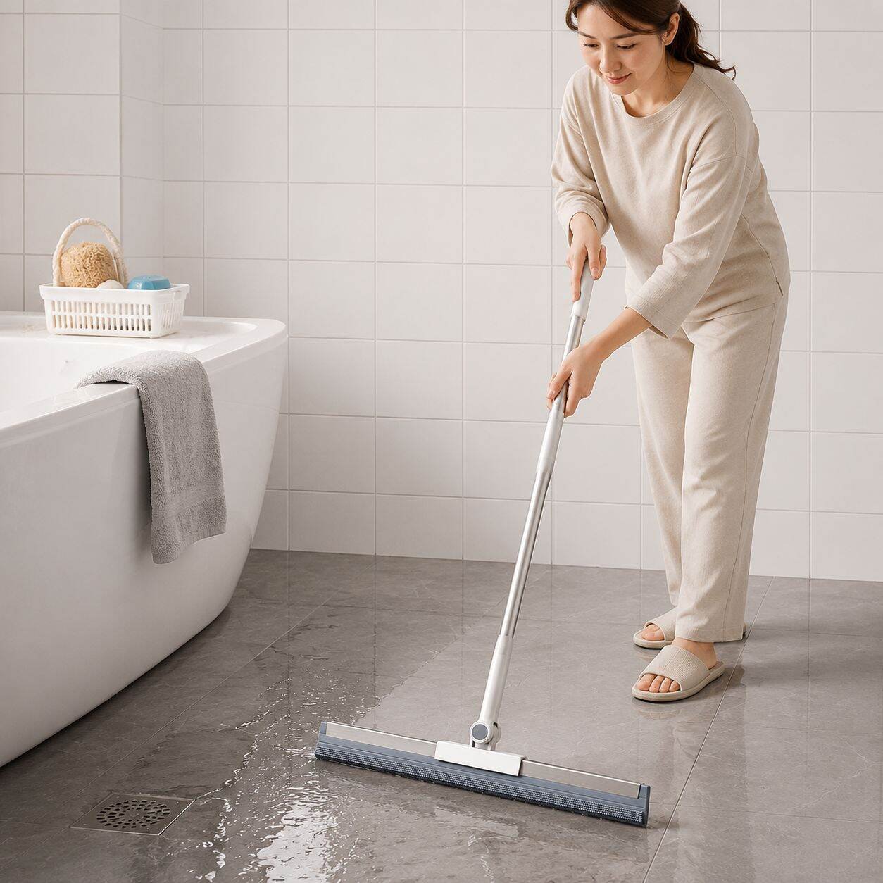 バスルーム・トイレ専用水切りほうき