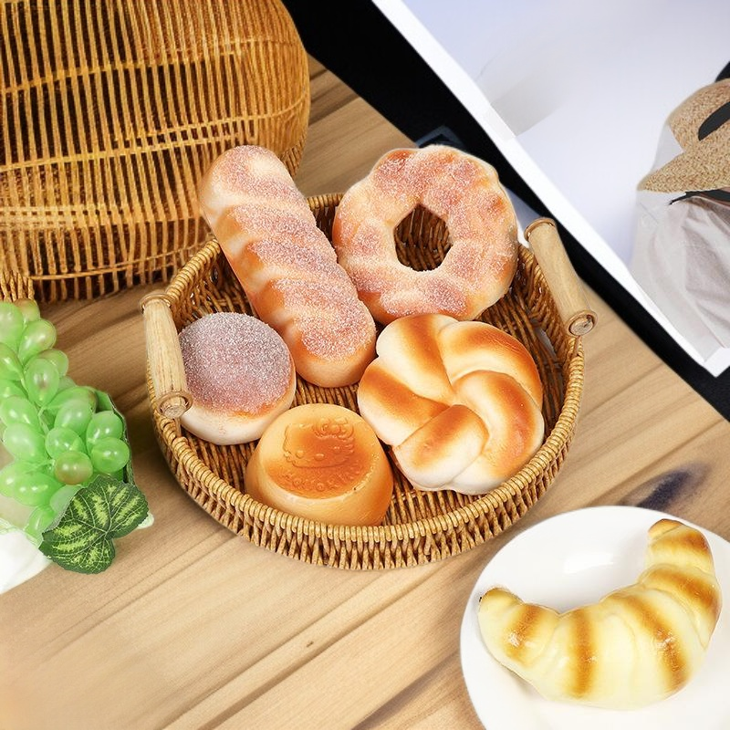 손으로 짠 모조 라탄 과일 접시