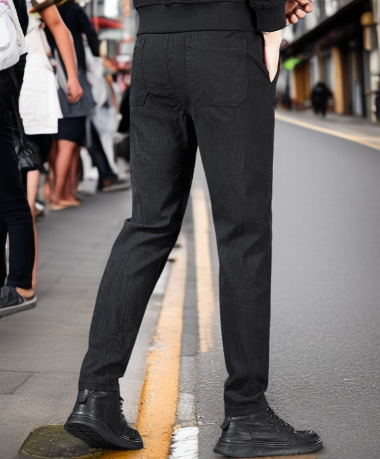 남성 겨울 캐주얼 바지 착용샷