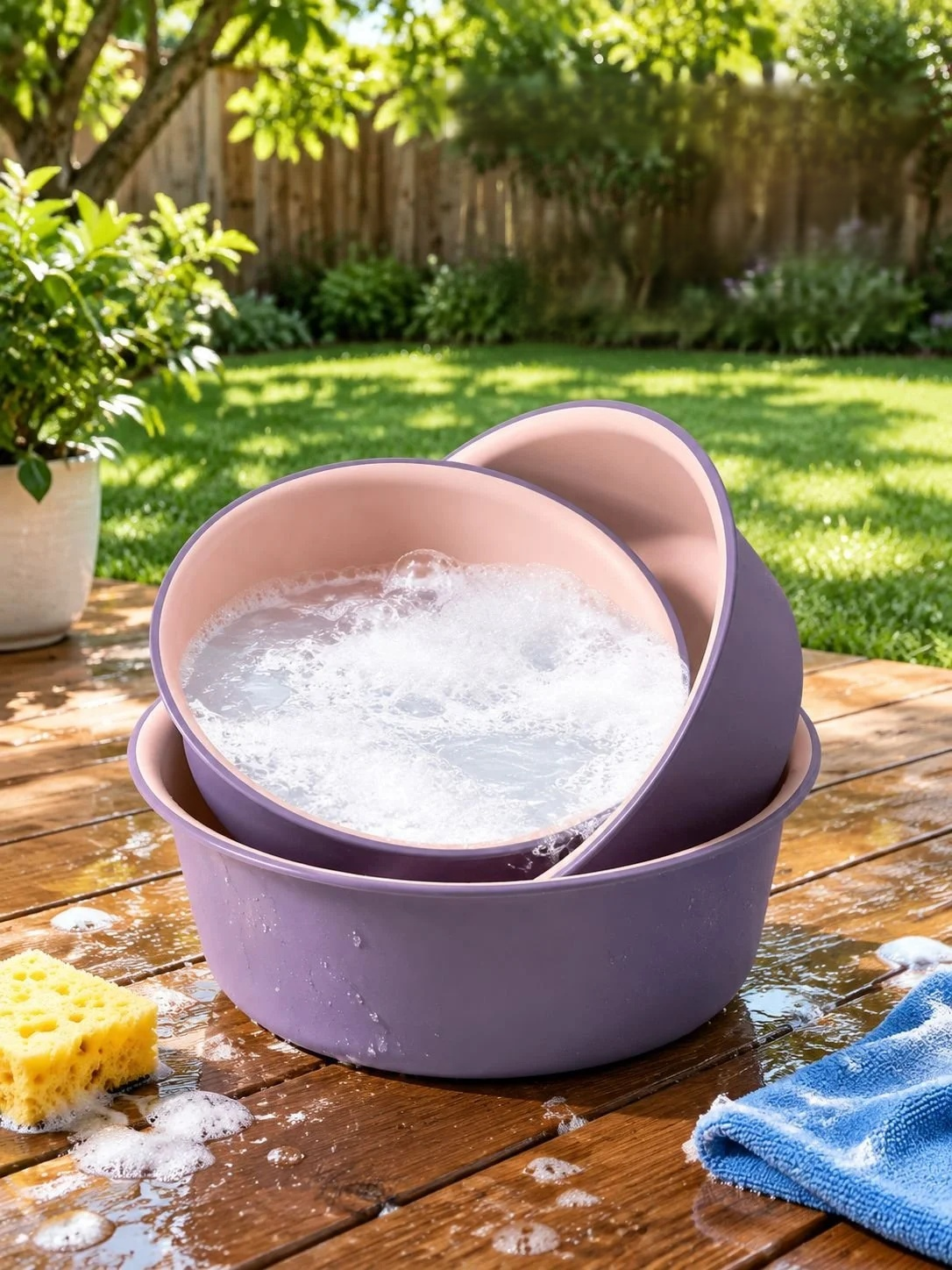 Thickened edge of the durable plastic wash basin for added strength