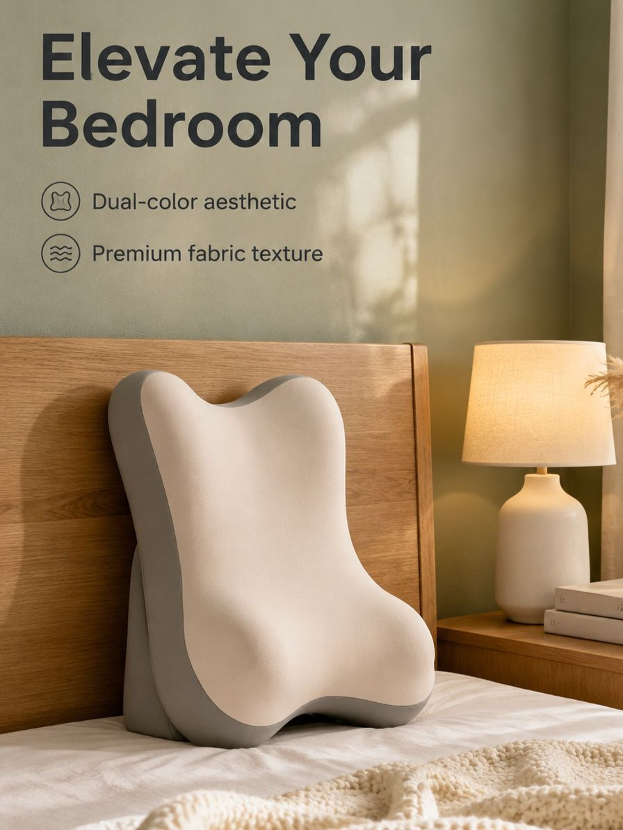 Adjustable Slope Neck & Waist Support Bedside Cushion