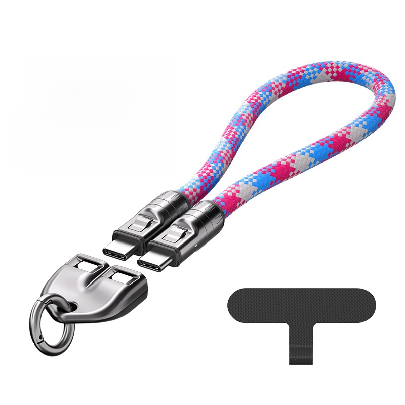 Dual-purpose phone lanyard and data cable
