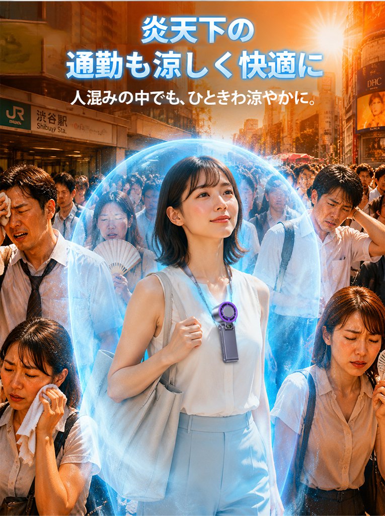 超軽量折りたたみ式ハンディファン
