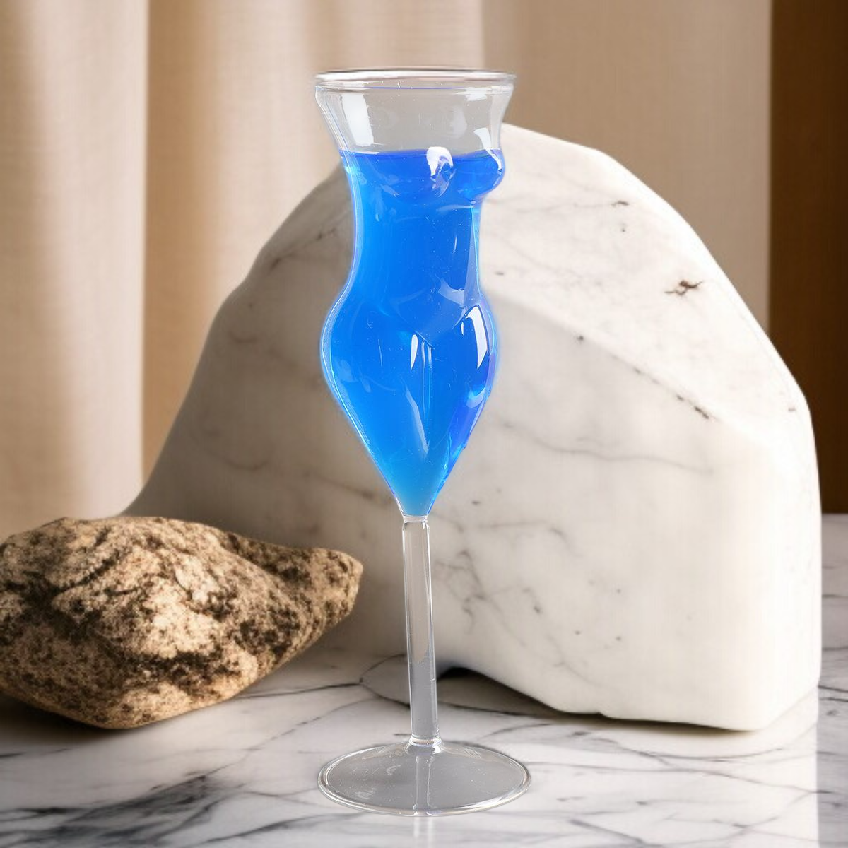 유리 나선 칵테일 빨대 컵 전체 이미지