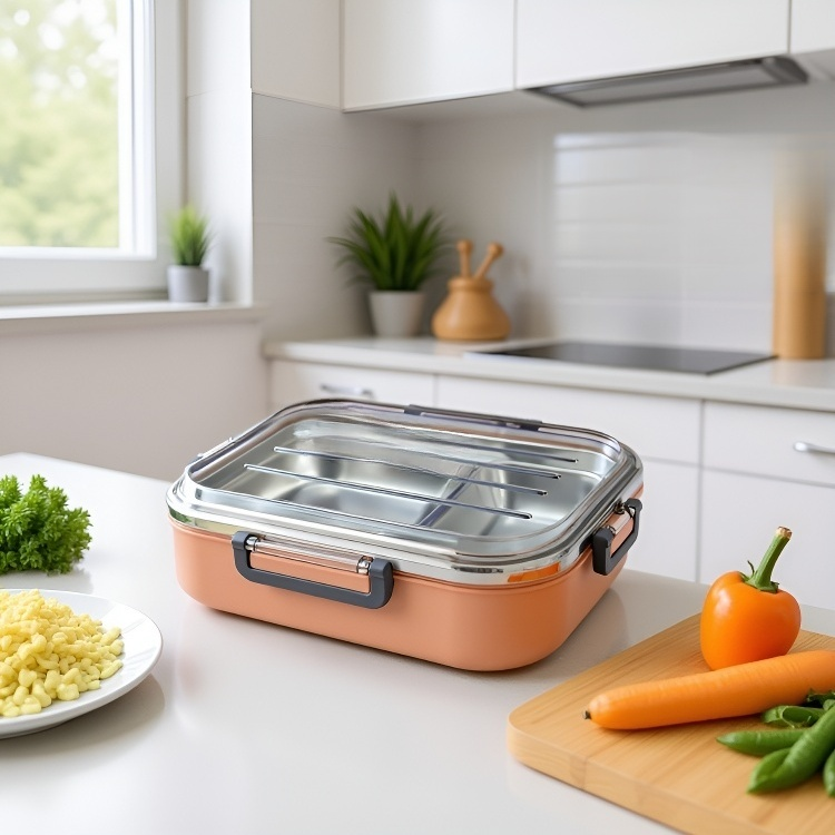 Lunchbox, luftdichte Edelstahl-Lunchbox/Bento-Box für Schüler