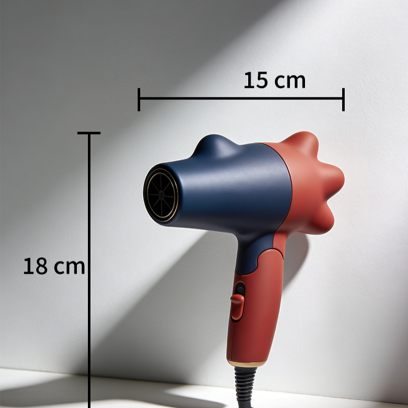 Fast drying hair dryer in use on wet hair