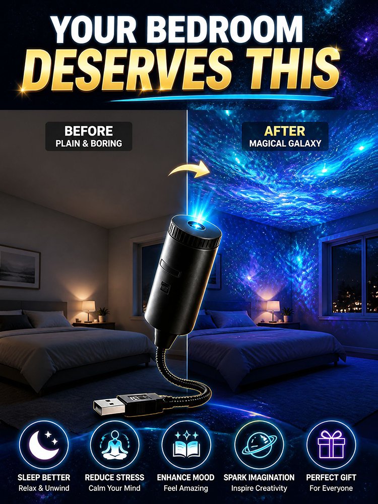 [Switch to a Starry Sky with a Single Click] Portable Starry Sky Projector