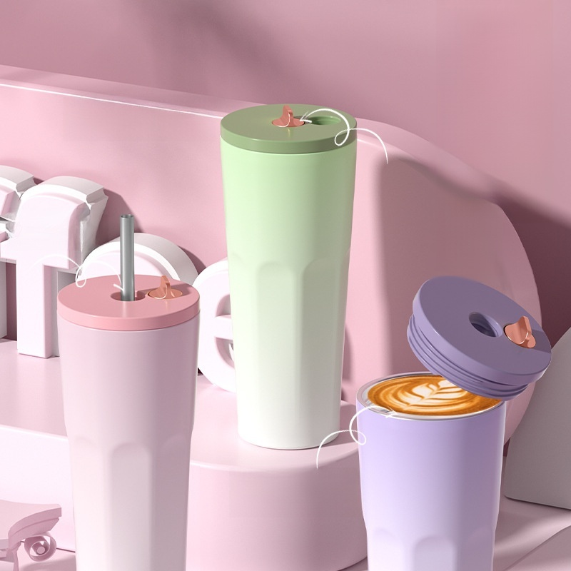Portable insulated straw cup