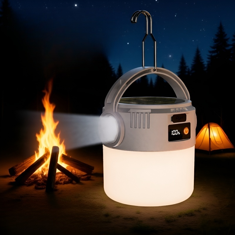 مصباح تخييم خارجي متعدد الوظائف يعمل بالطاقة الشمسية