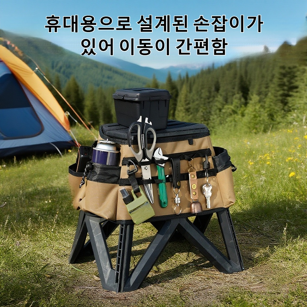 야외용 접이식 의자 전체 모습