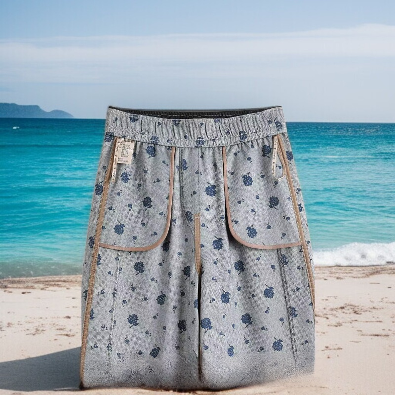 블루 요희 와이드 데님 팬츠 소프트 니트 스판 장미 와이드 데님 팬츠