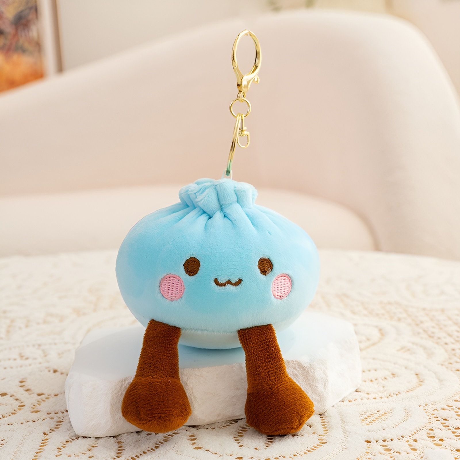 Cartoon Bun Plush Keychain Toy