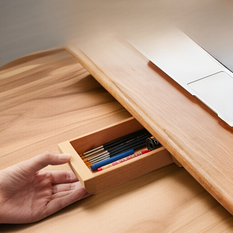 木製のクリエイティブな引き出し式小箱、雑貨用、オフィスの机下引き出しボックス、収納アーティファクト、目に見えないペン収納ボックス