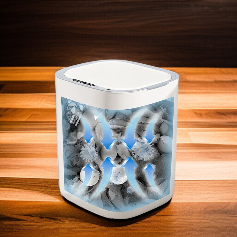 Papelera inteligente para el hogar con pantalla digital