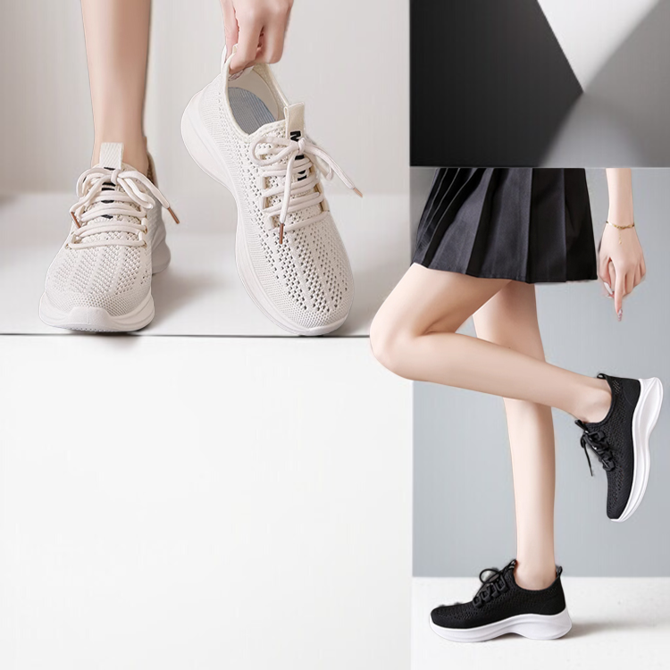 컴포트 운동화 여 여름 메쉬 스트랩 스니커즈 펀칭 스니커즈 날직 운동화 통굽 컴포트 운동화