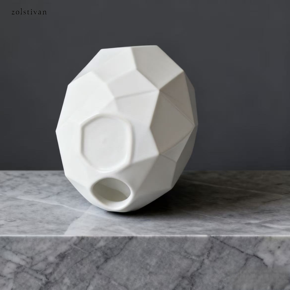 기하학적 도자기 꽃병(2개)