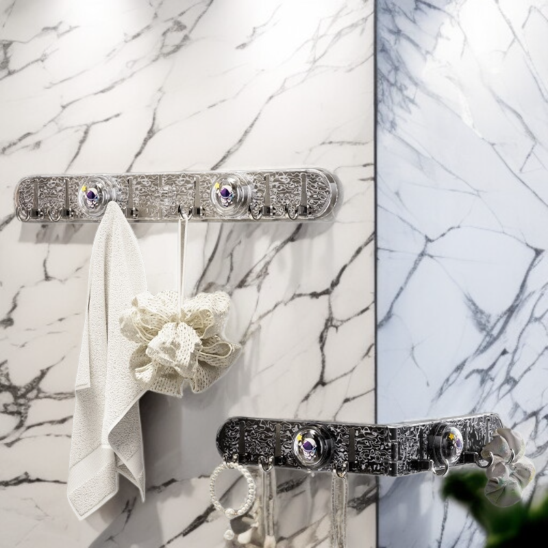 Waterproof suction row hook for bathroom