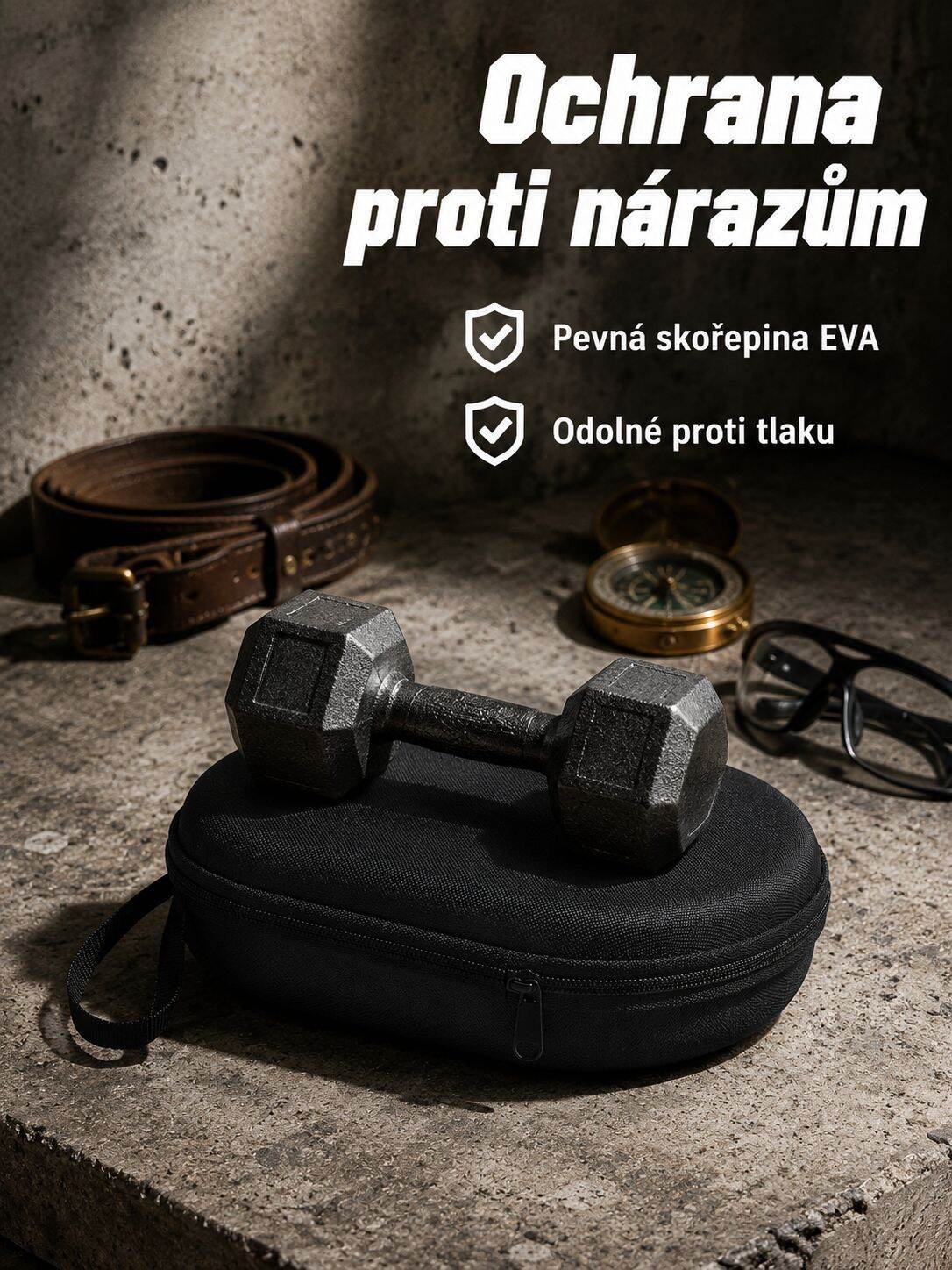 Přenosné EVA pouzdro na Bluetooth sluchátka, nárazuvzdorné, tlakuvzdorné, velká kapacita