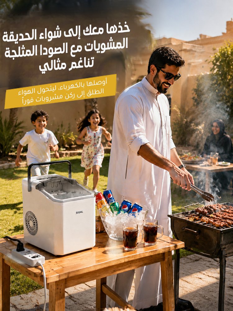 (صنع الثلج في 3 دقائق فقط) صانعة ثلج منزلية بسعة كبيرة