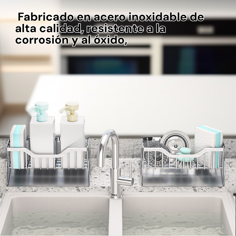  Estante de acero inoxidable para fregadero de cocina